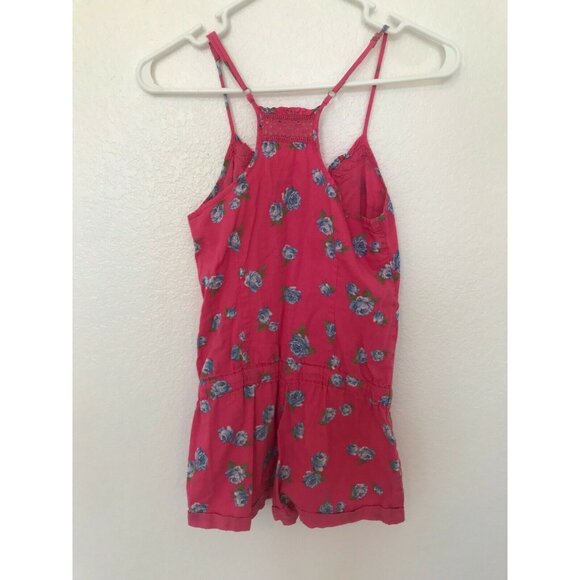ABERCROMBIE KIDS Pink Floral Pattern Romper Girl's Size Medium Summer Outfit wit - Picture 4 of 4